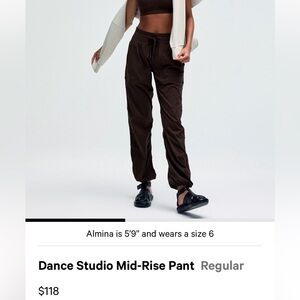 lululemon studio pants 0 in espresso